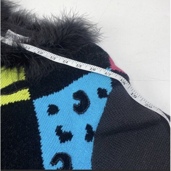 Jack B. Quick Womens 1X Sweater With Faux Fur Collar & Colorful Animal Print NWT - Picture 9 of 12